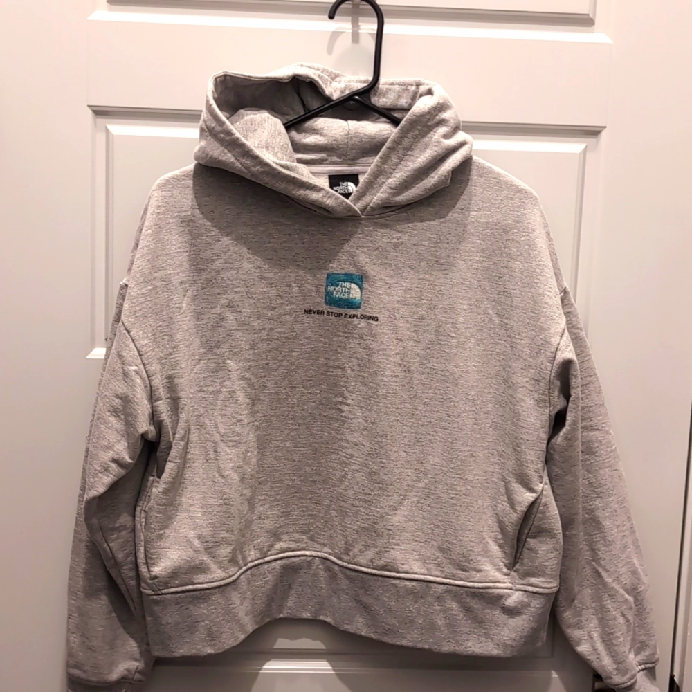 North Face Cropped Hoodies, M Gray
